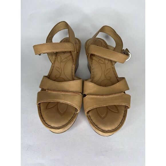 Born Shoes Sandals Heels Platform Ankle Strap Women Size 10M Brown Leather - Picture 8 of 14